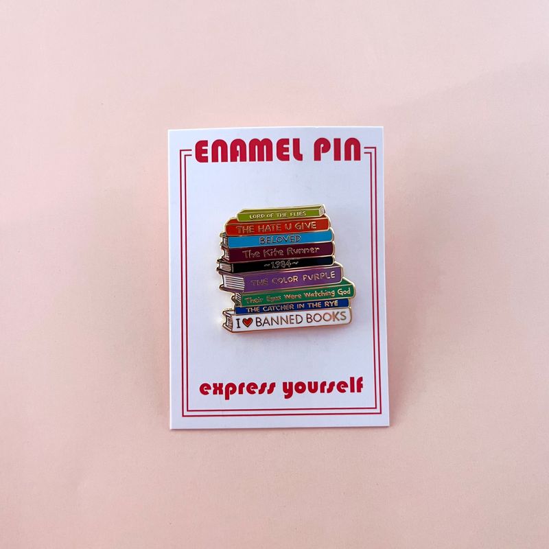 The Found Enamel Pin Banned Books