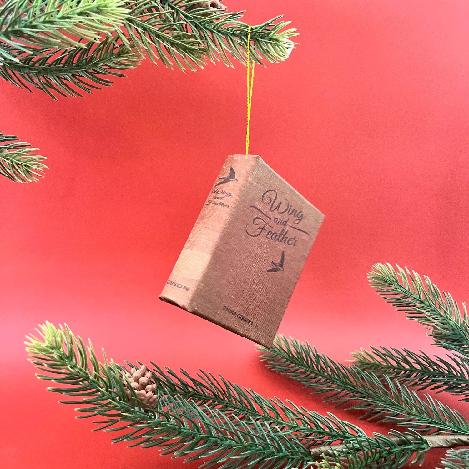 Fabric Book Ornament, Style: Wing and Feather