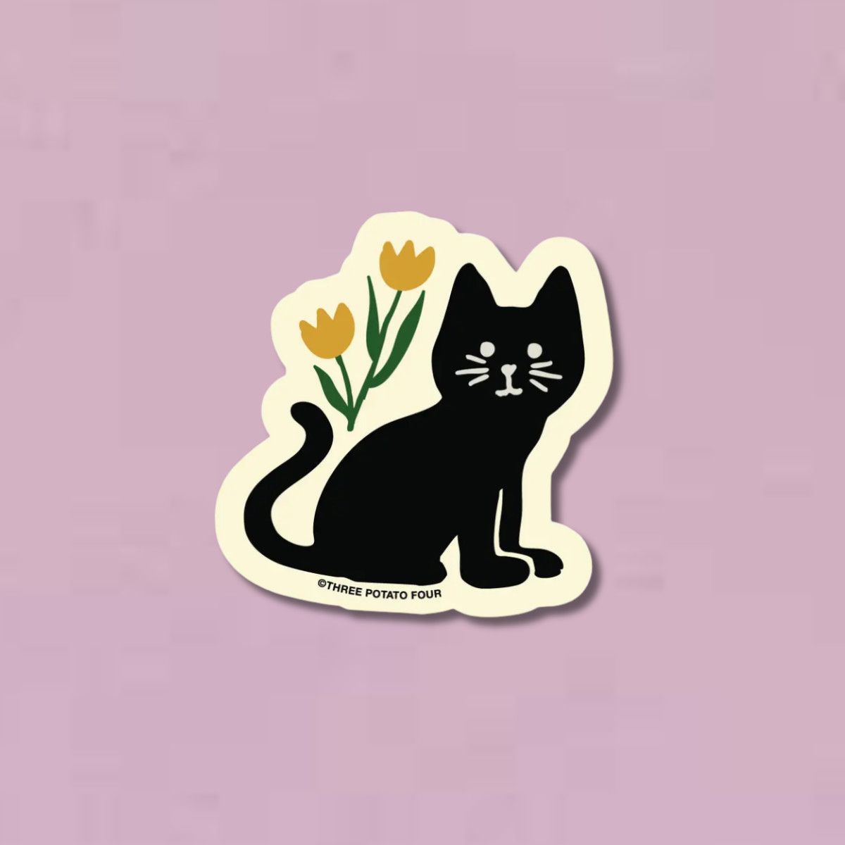 3P4 Black Cat Sticker