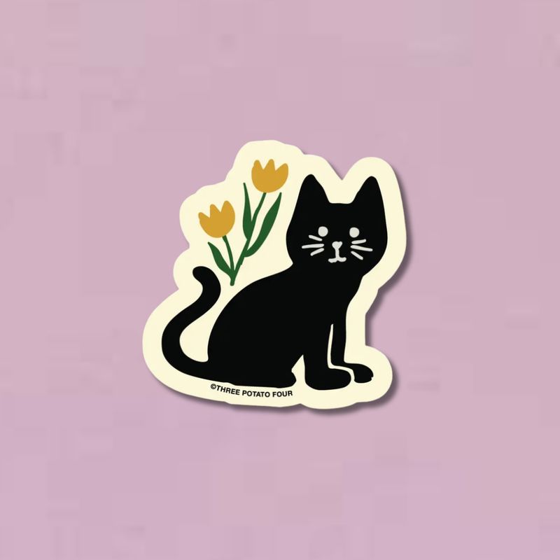 3P4 Black Cat Sticker