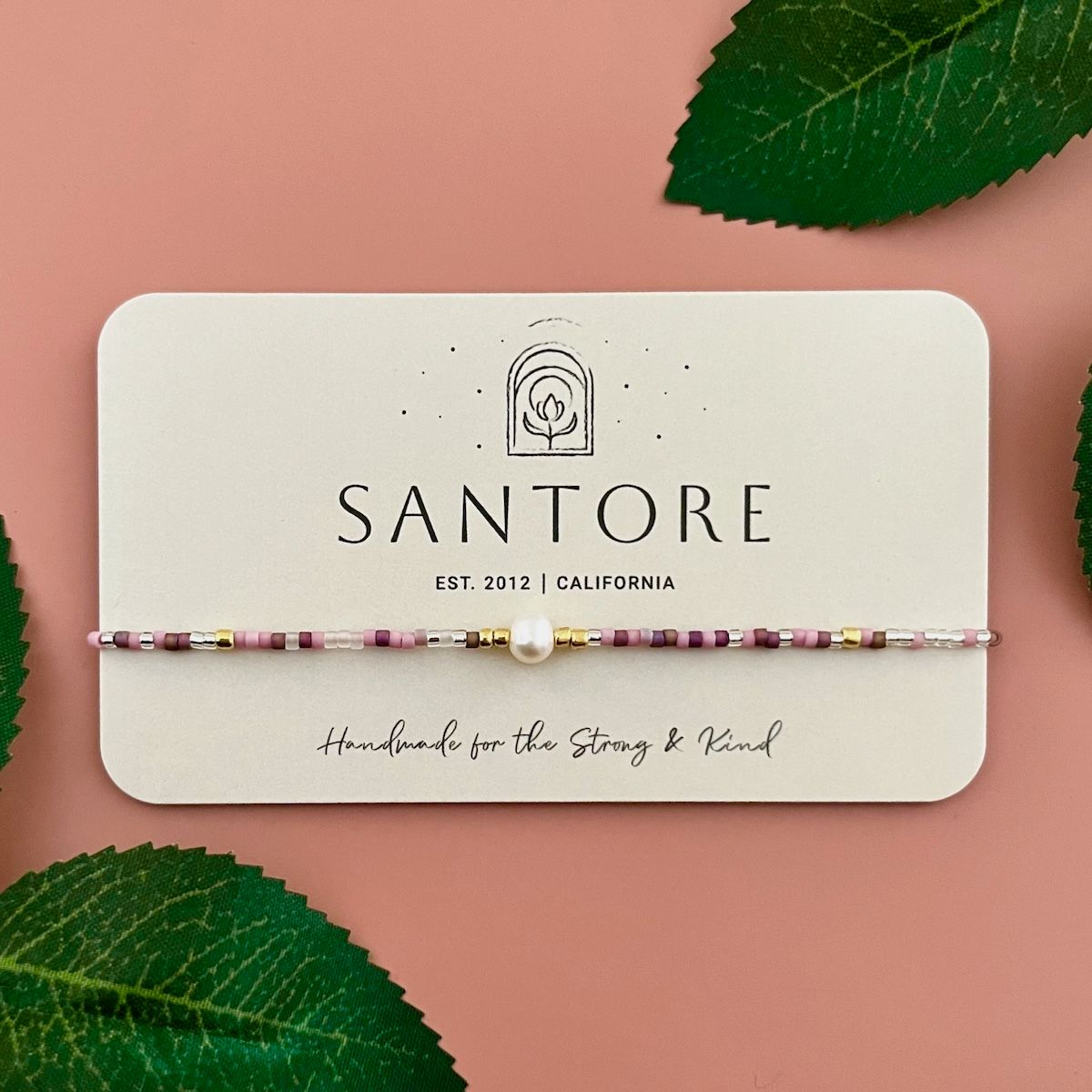 Perla Pearl + Miyuki Seed Adj. Bracelet, Color: Purple