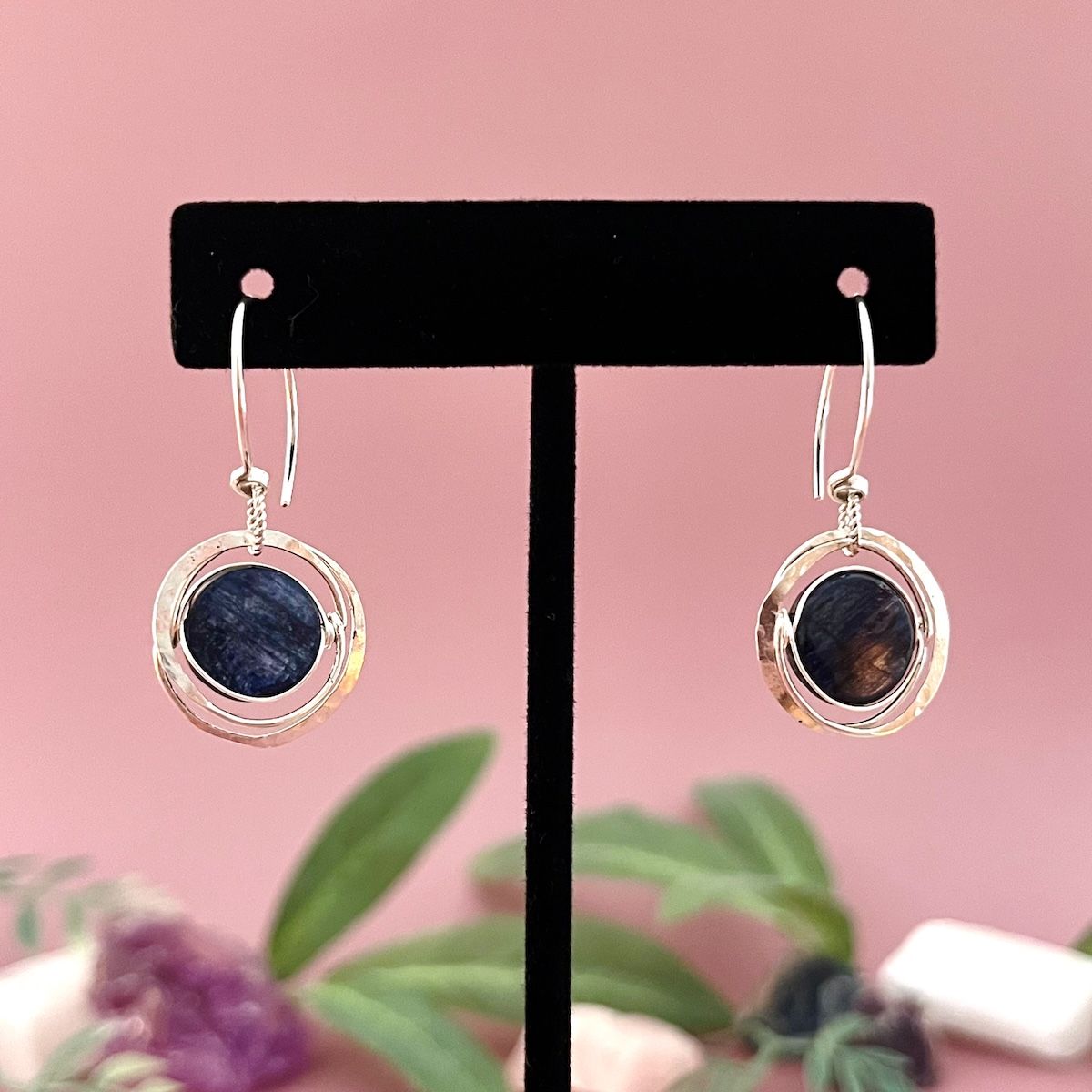 Handmade Encircled Kyanite Earrings by Art by Any Means