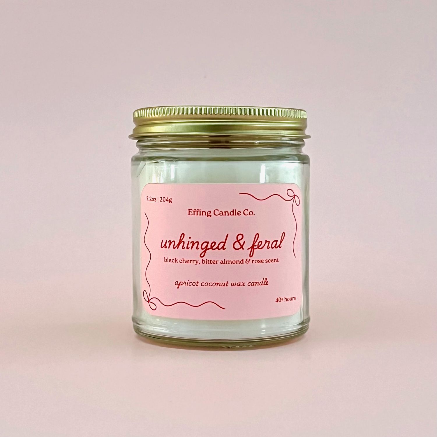 Unhinged &amp; Feral Wood Wick Candle | Black Cherry, Bitter Almond &amp; Rose