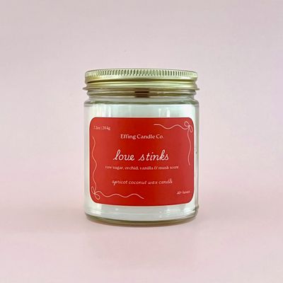 Love Stinks Wood Wick Candle | Raw Sugar, Orchid, Vanilla &amp; Musk