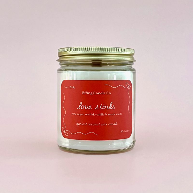 Love Stinks Wood Wick Candle | Raw Sugar, Orchid, Vanilla &amp; Musk