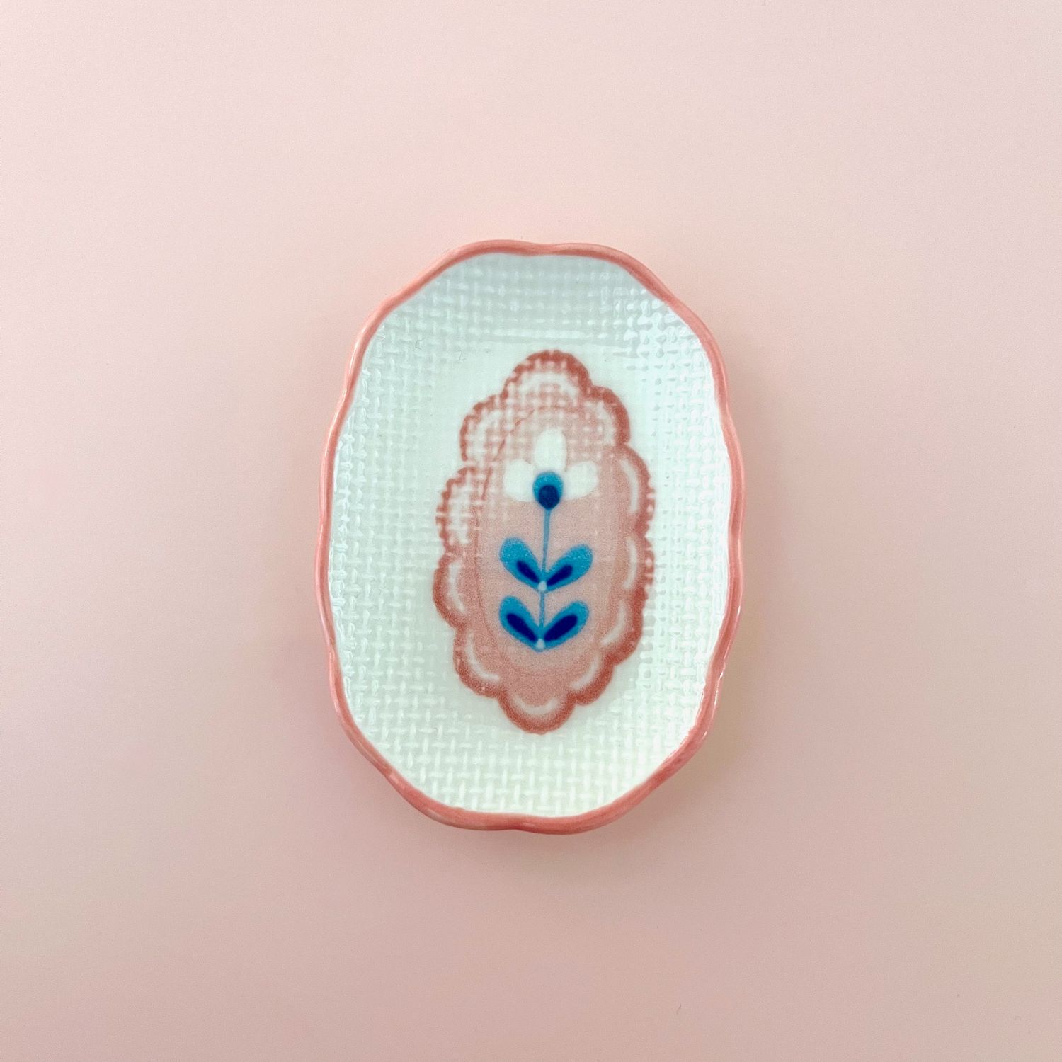 Textured Stoneware Dish, Style: Flower