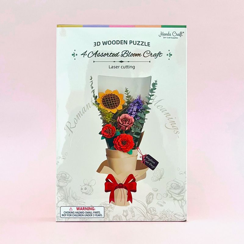 DIY 3D Wooden Puzzle Bundle Pack Flower