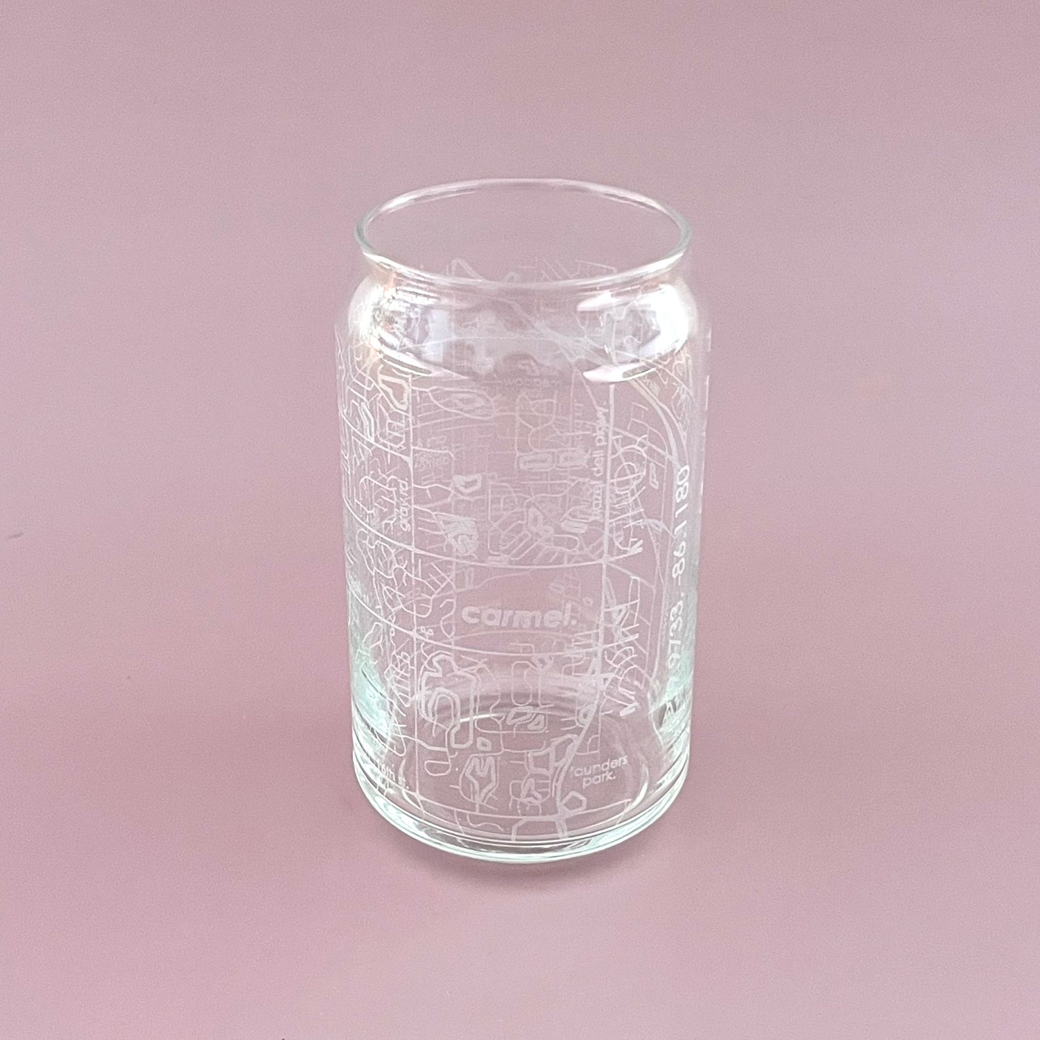 Carmel Map 16oz Can Glass