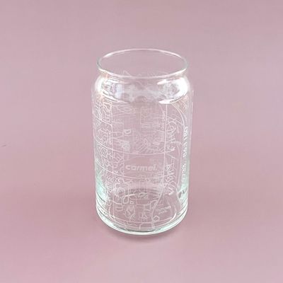 Carmel Map 16oz Can Glass