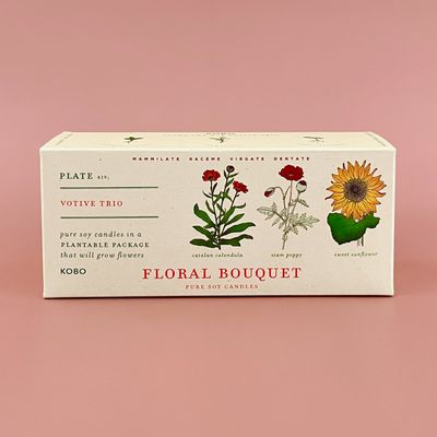 Plant the Box Votive Candle Trio - Floral Bouquet