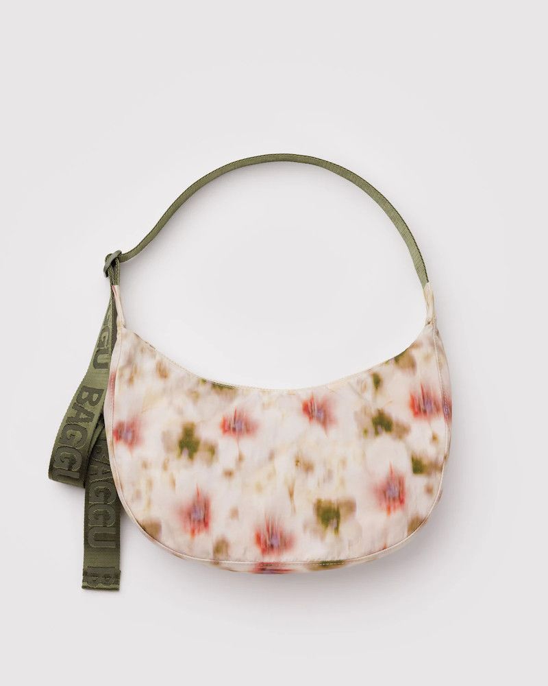 SS26 Baggu Medium Crescent Bag, Style: Abstract Floral