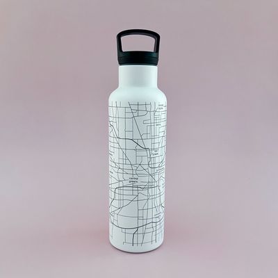Indianapolis Map Insulated Drinkware White Bottle 21oz