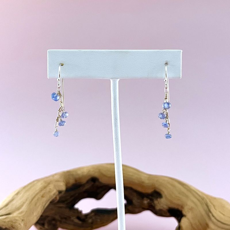 Handmade Silver Earrings with Tanzanite Dangle