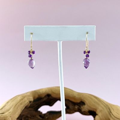 Handmade 14kt Goldfill Earrings with amethyst dangle