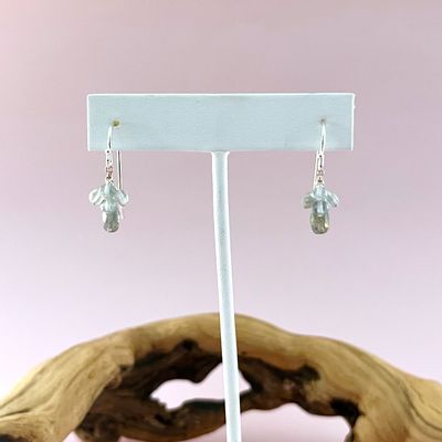 Handmade Silver Earrings with labradorite cluster dangle