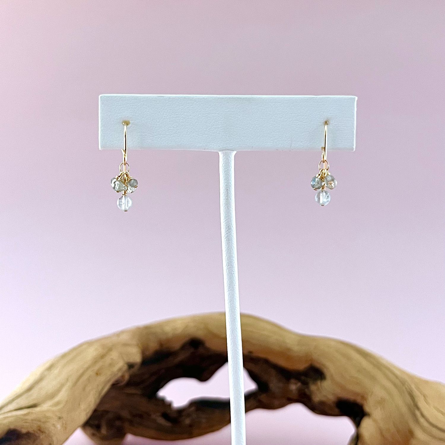 Handmade Earrings with labradorite, 14 k gf