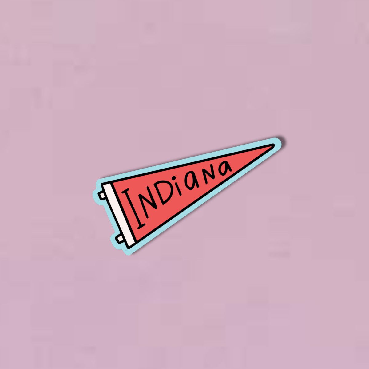 Indiana Pennant Sticker by local artist Jean Elise