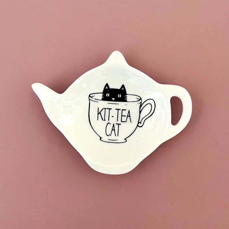 Kit Tea Cat Tea Bag Holder Tray