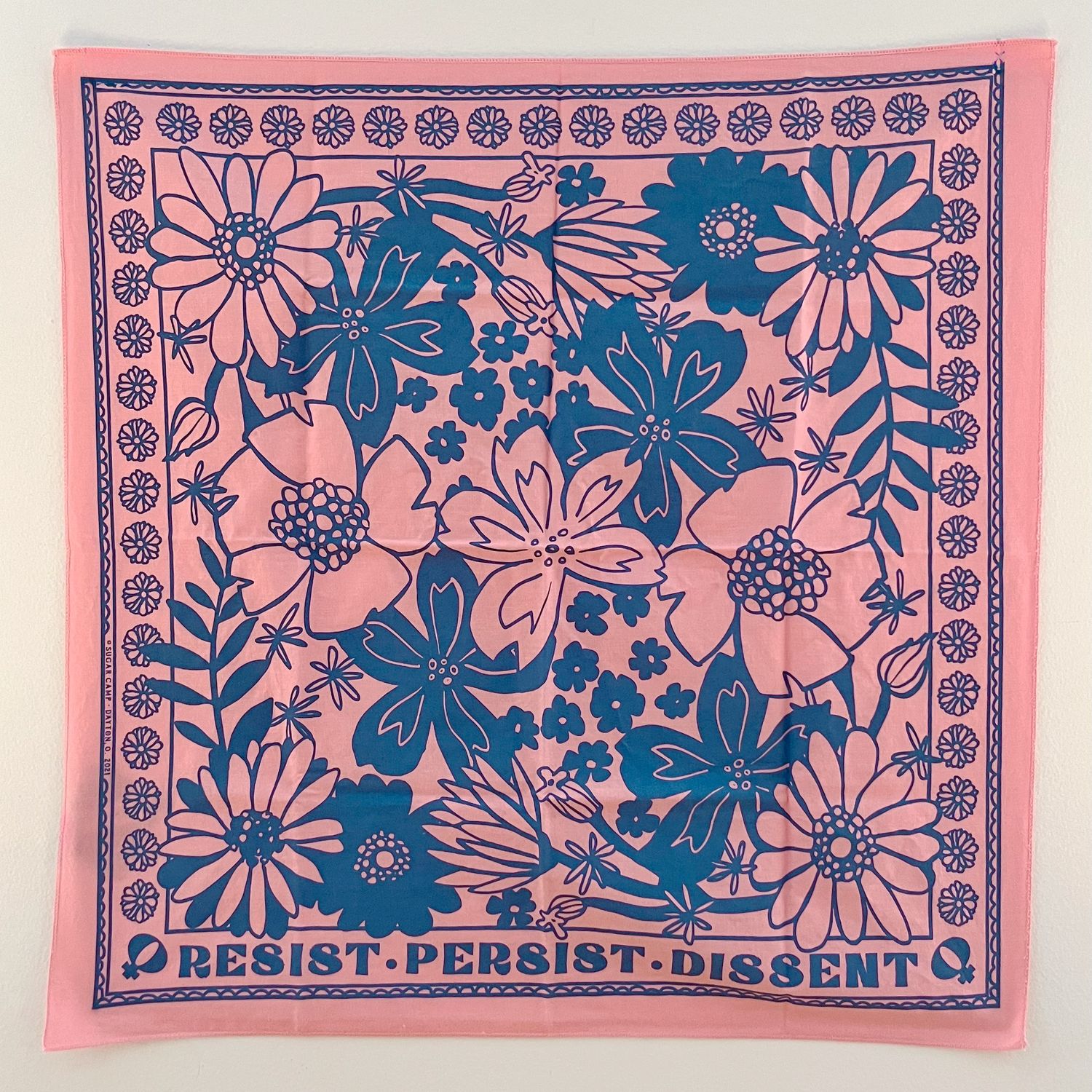 Sugar Camp Bandana - Resist-Persist-Dissent, Color: Trans Pink