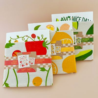 Tea Towel + Sponge Cloth Set