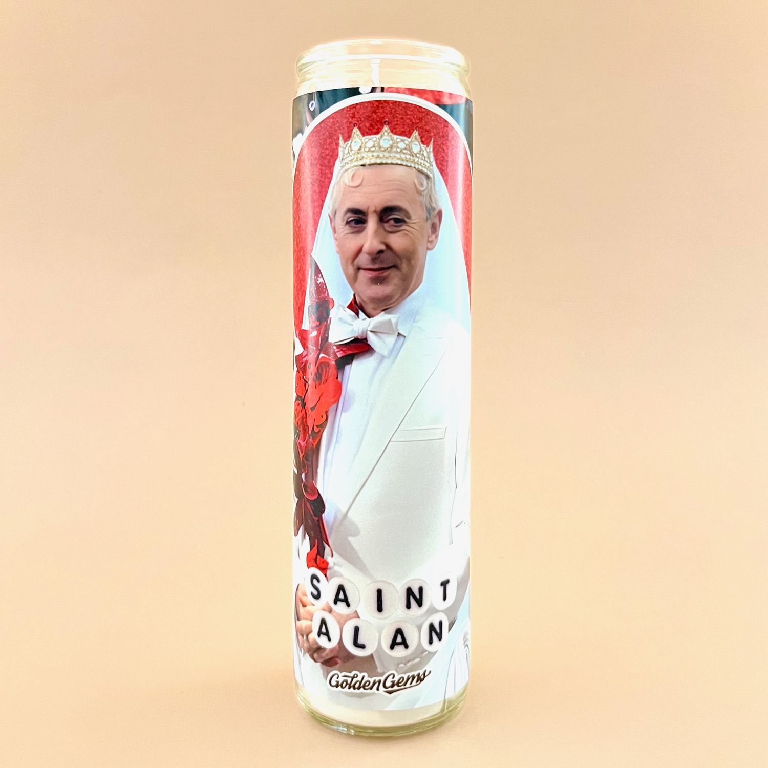 Golden Gems Prayer Candle, Style: Saint Alan
