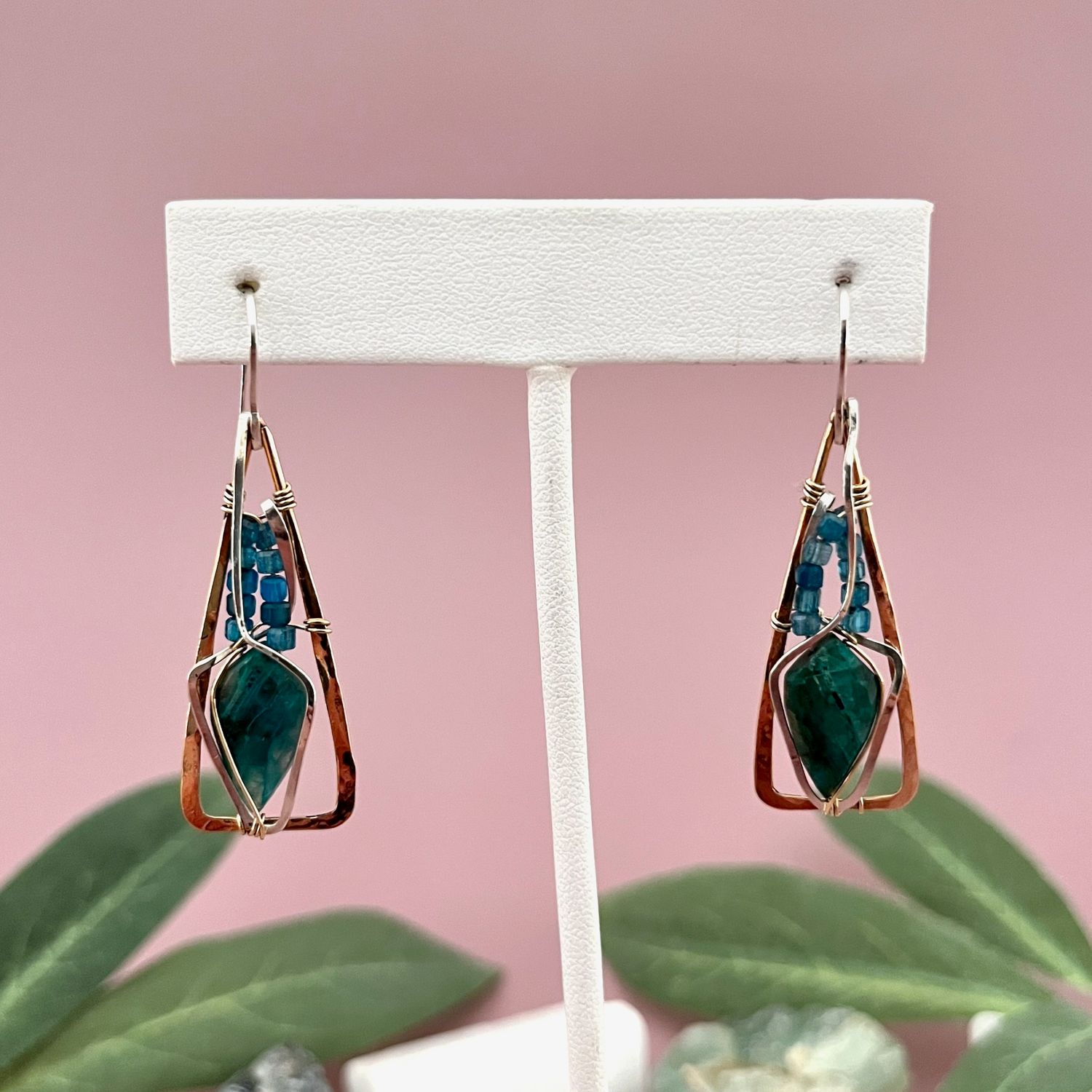 Handmade Contemplation Chrysocolla Earrings by Art by Any Means