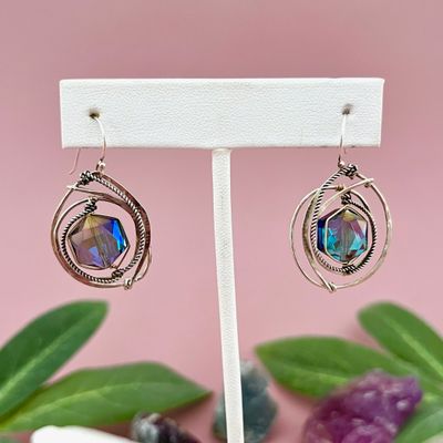 Handmade Crystal Orbit Earrings by Art by Any Means