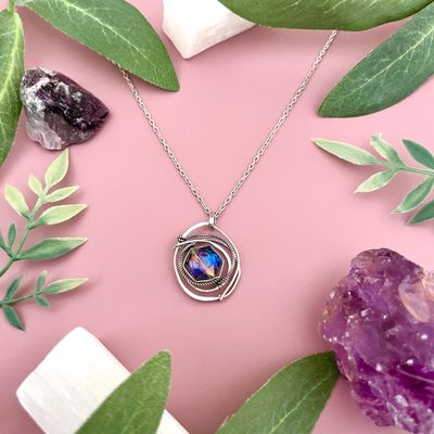 Handmade Crystal Orbit Necklace by Art by Any Means