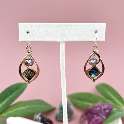 Handmade Crescent Abalone Earrings by Art by Any Means