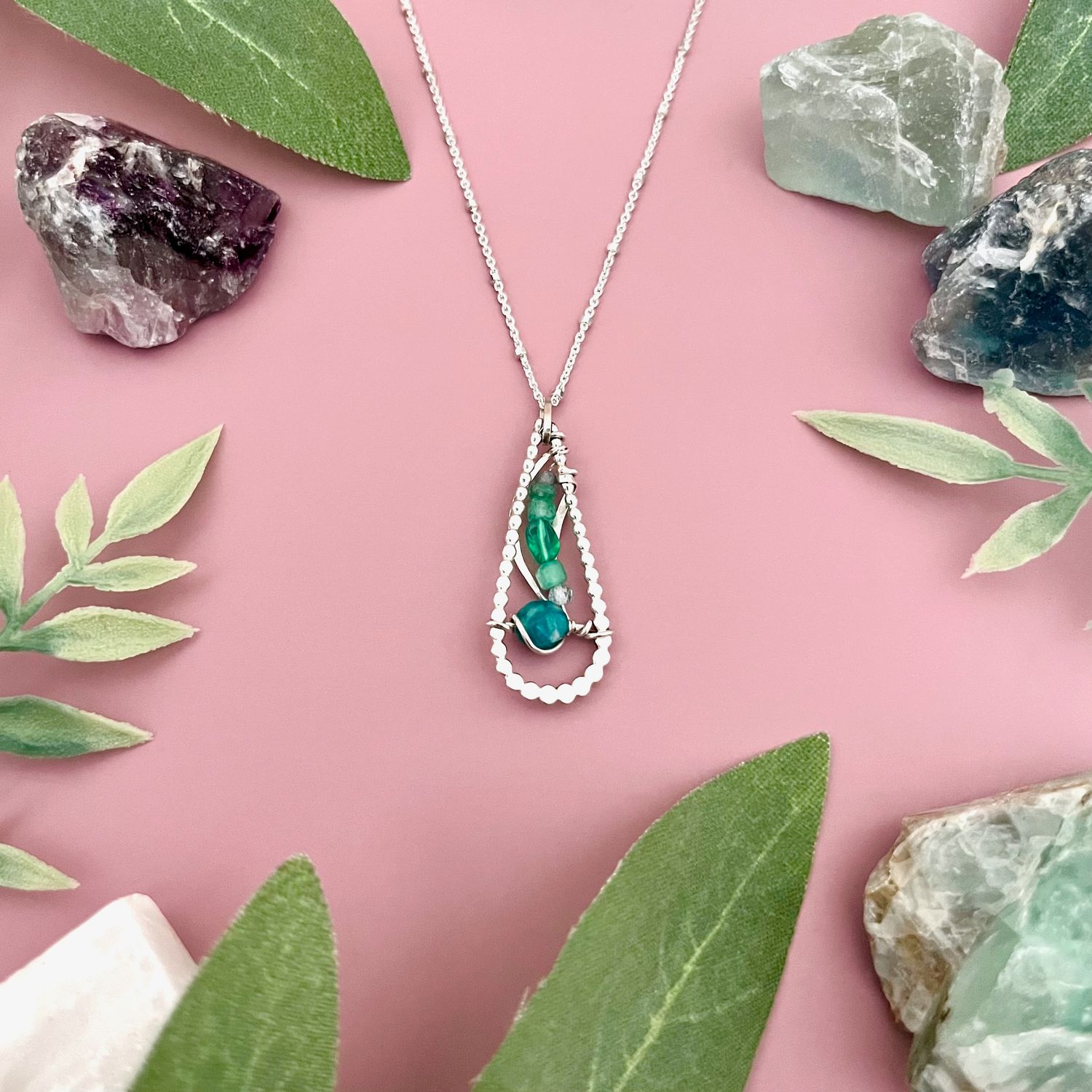 Handmade Bioluminescent Opal Necklace by Art by Any Means