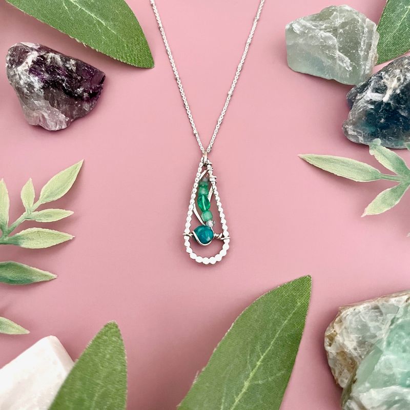 Handmade Bioluminescent Opal Necklace by Art by Any Means