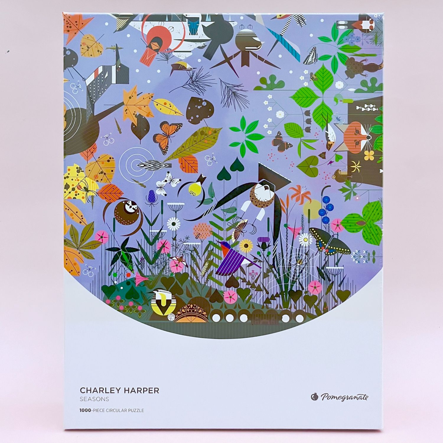 Charley Harper: Seasons 1000-Piece Circular Jigsaw Puzzle