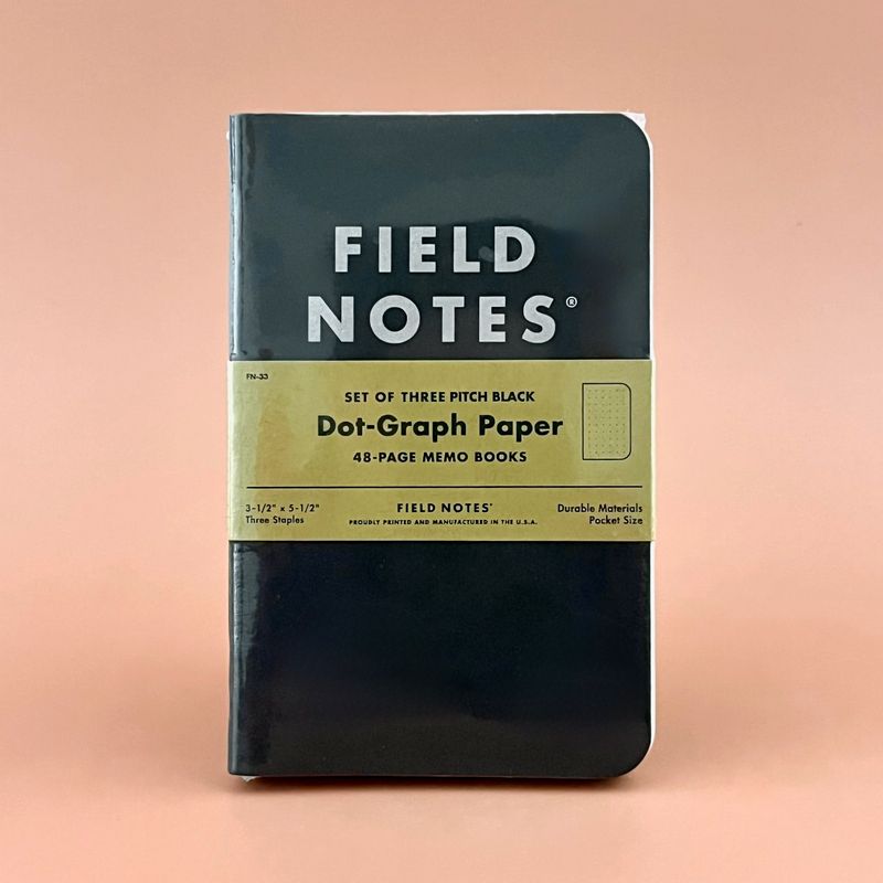 Pitch Black Memo Book | Dot Graph