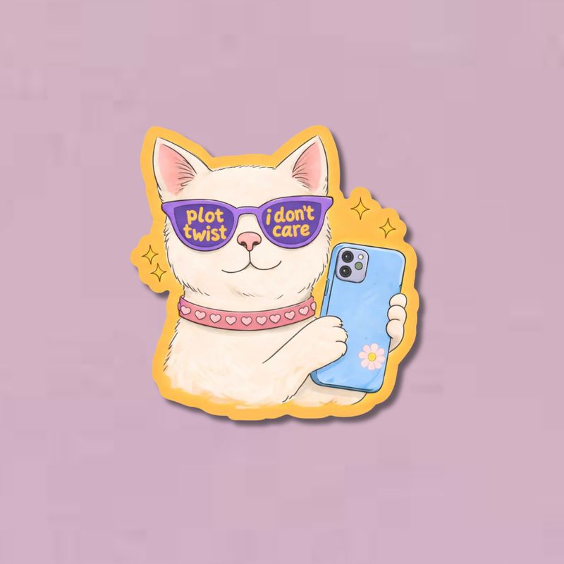 Plot Twist I Don't Care Sticker