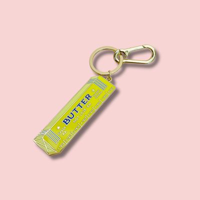 Butter Not Lose 'em Enamel Keychain