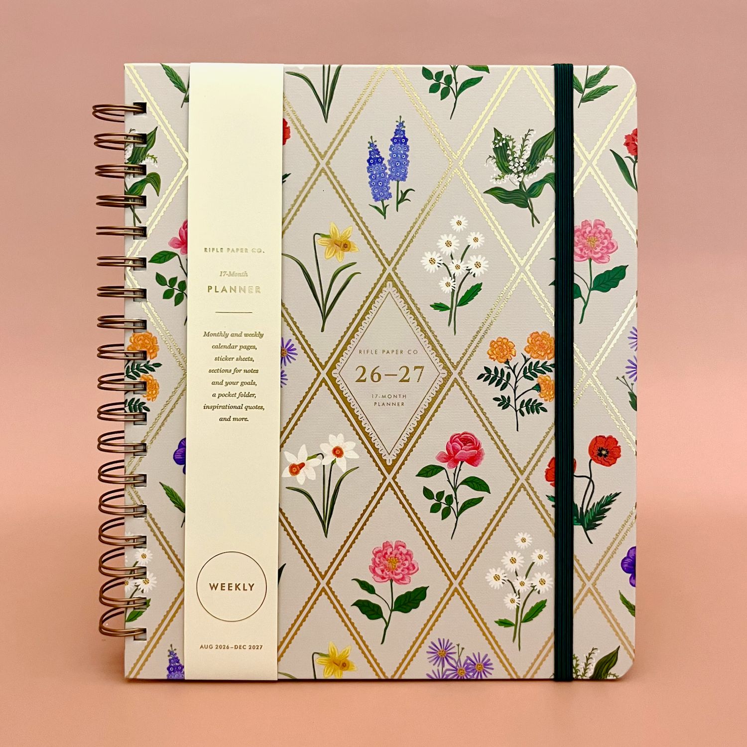 Rifle Paper 2027 Garden Study 17-Month Academic Hardcover Spiral Planner