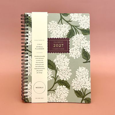 Rifle Paper 2027 Sage Hydrangea 12-Month Softcover Spiral Planner