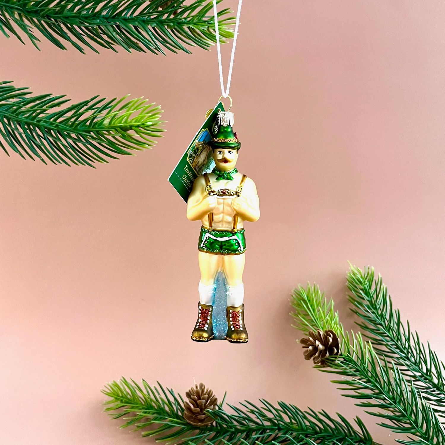 Holly Jolly Hunk Ornament, Style: Dasher