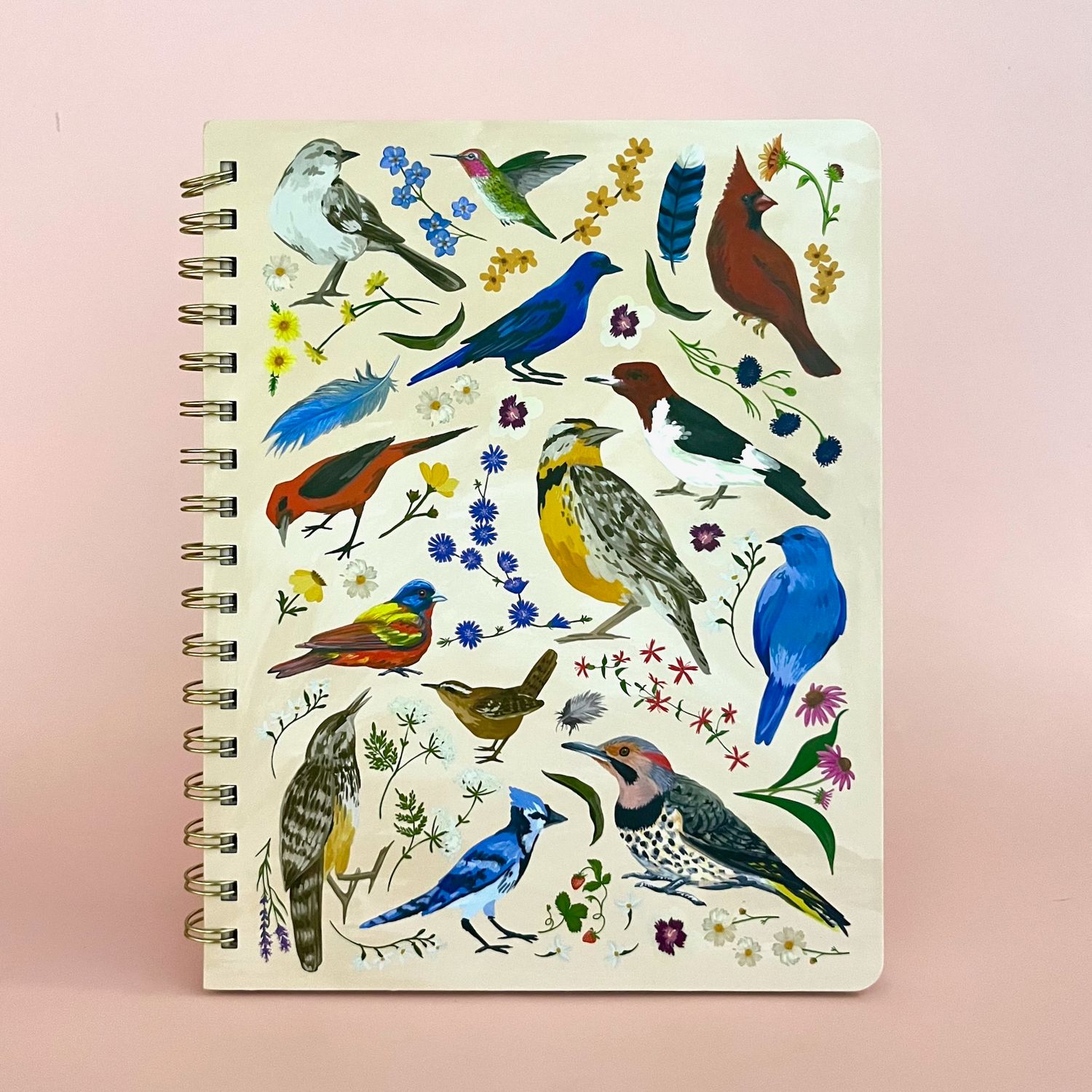Feathered Friends Birds  Spiral Notebook