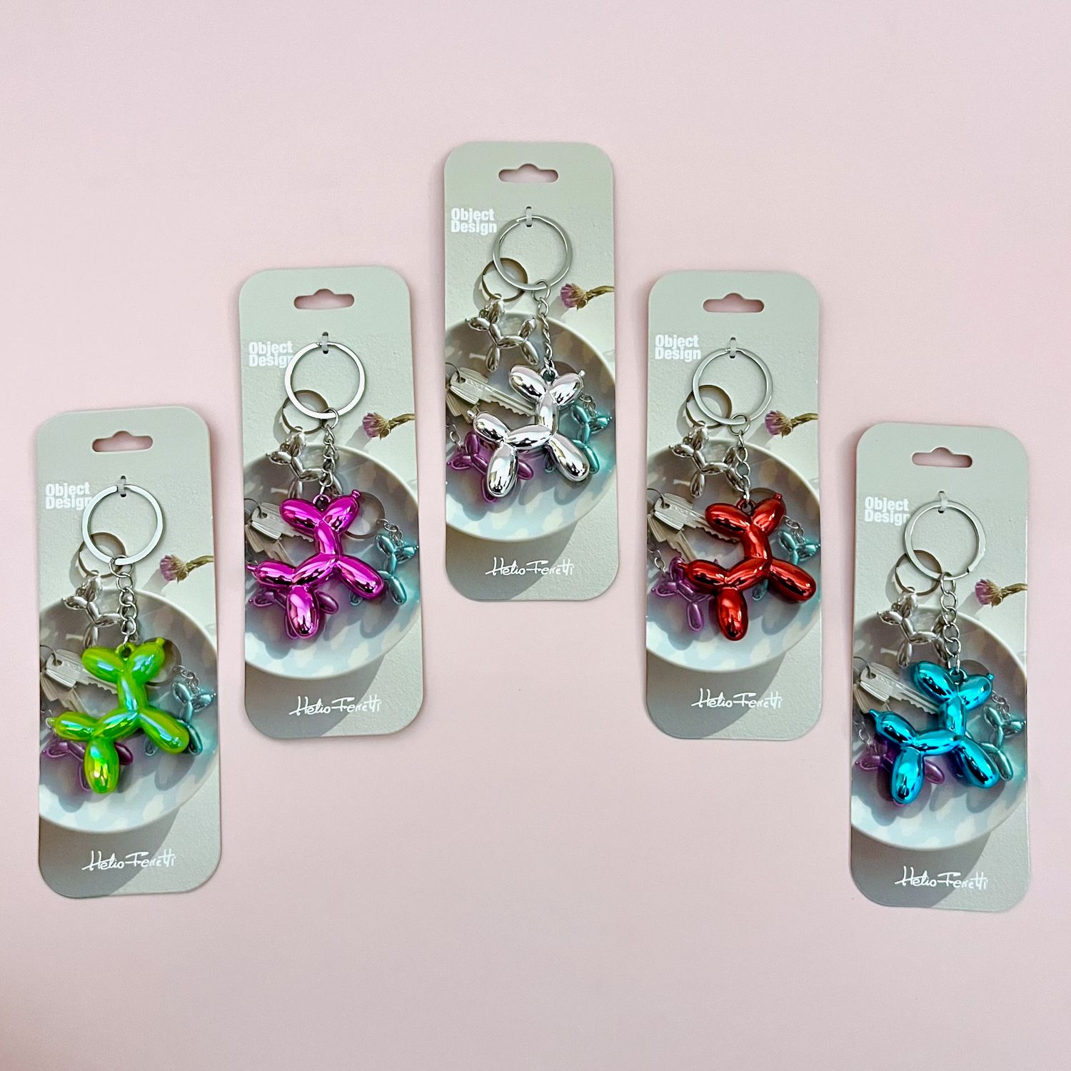 Balloon Puppy Keychains, asst colors
