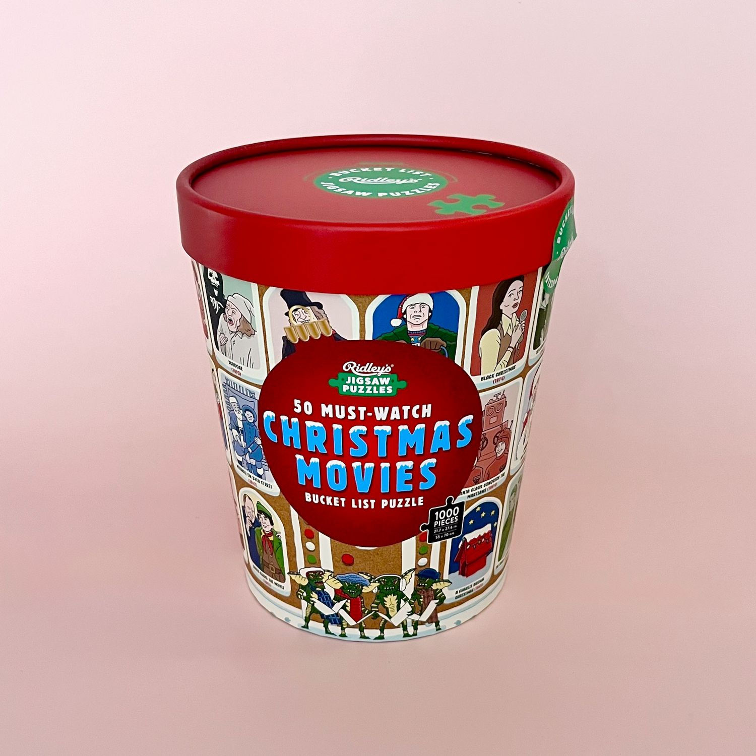 50 Must-Watch Christmas Movies Bucket List 1000-pc Puzzle (in a bucket)