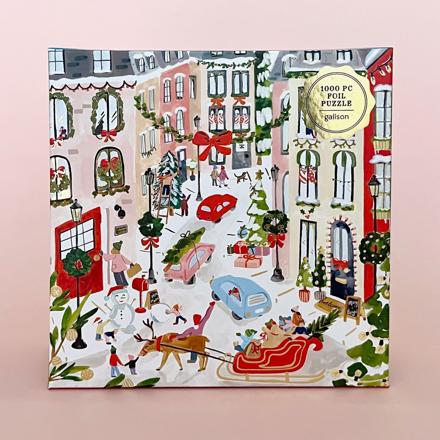 Merriest Village 1000-pc Holiday Foil Puzzle
