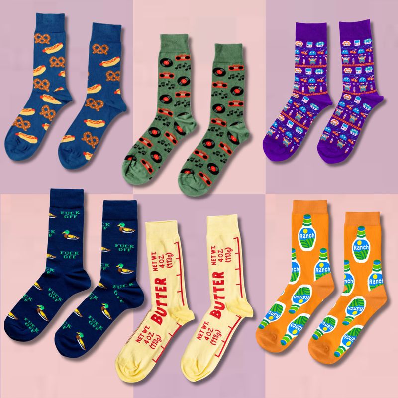 Yellow Owl Large Crew Sock
