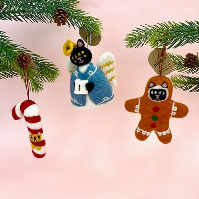 Bauble Cat Felt Ornament