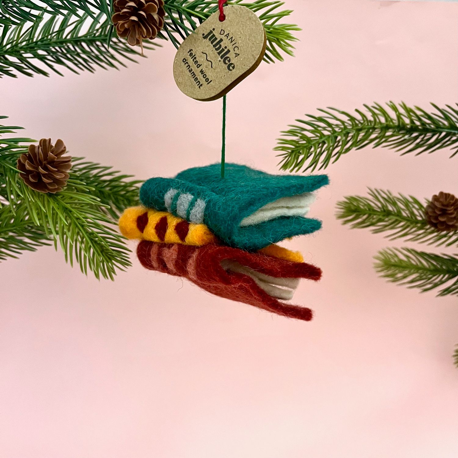 Book Club Felt Ornament, Style: Book Stack