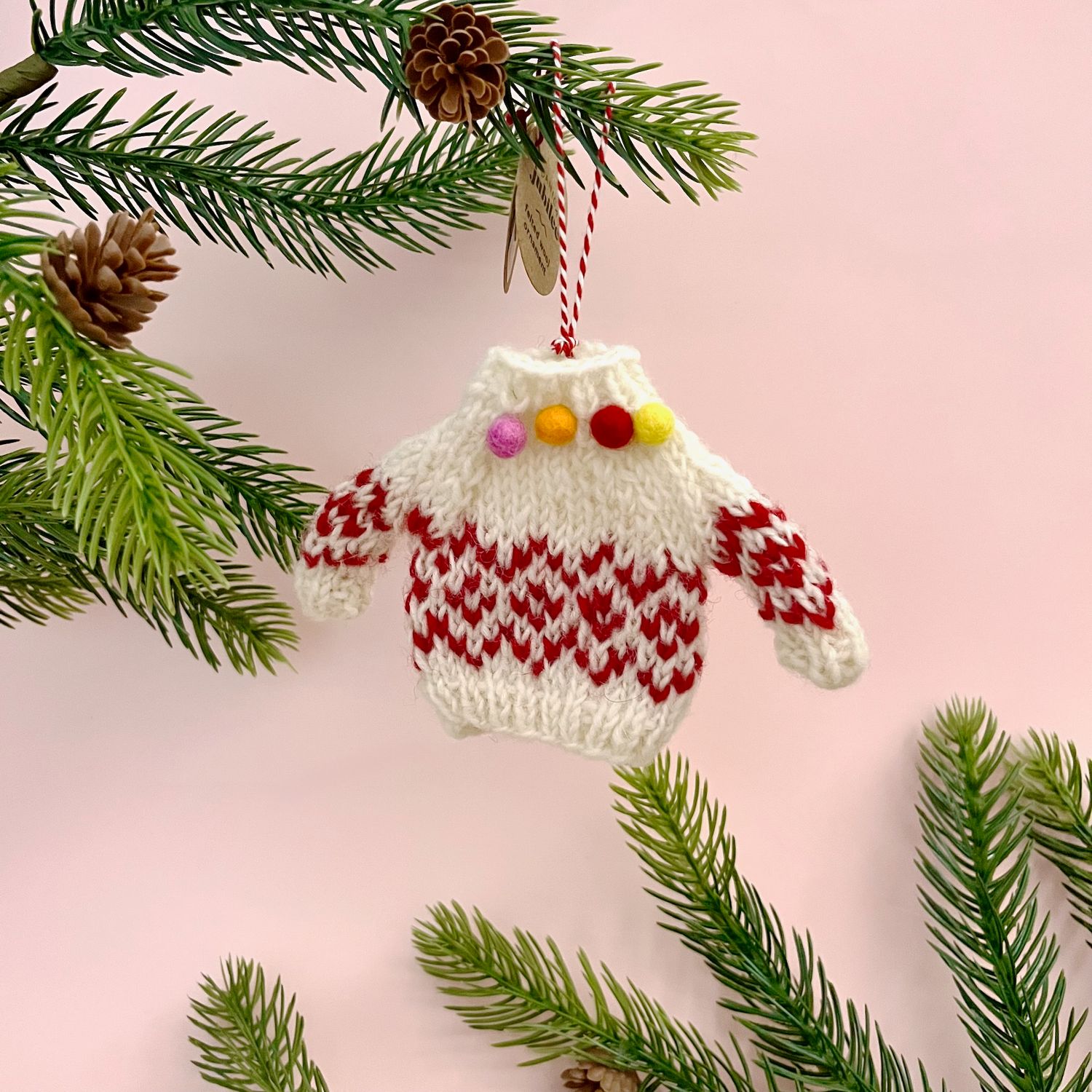 Sweater Party Felt Ornament, Style: Red