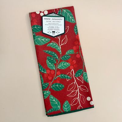 Merry Berry Christmas Recycled Microfibre Dishtowel