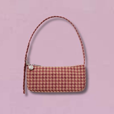 FW26 Baggu Nylon Pochette Bag Tan Houndstooth