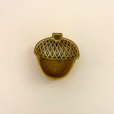 Stoneware Acorn Shaped Dish