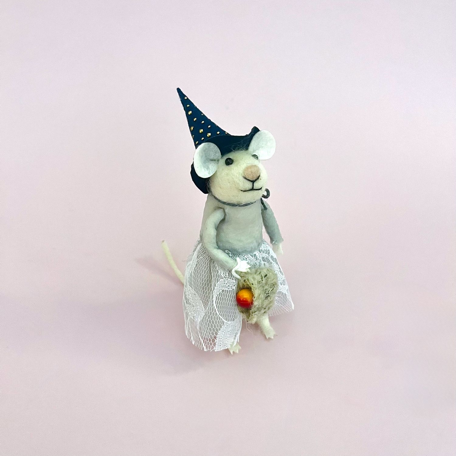 Handmade Wool Felt Mouse in Halloween Costume, Style: Witch